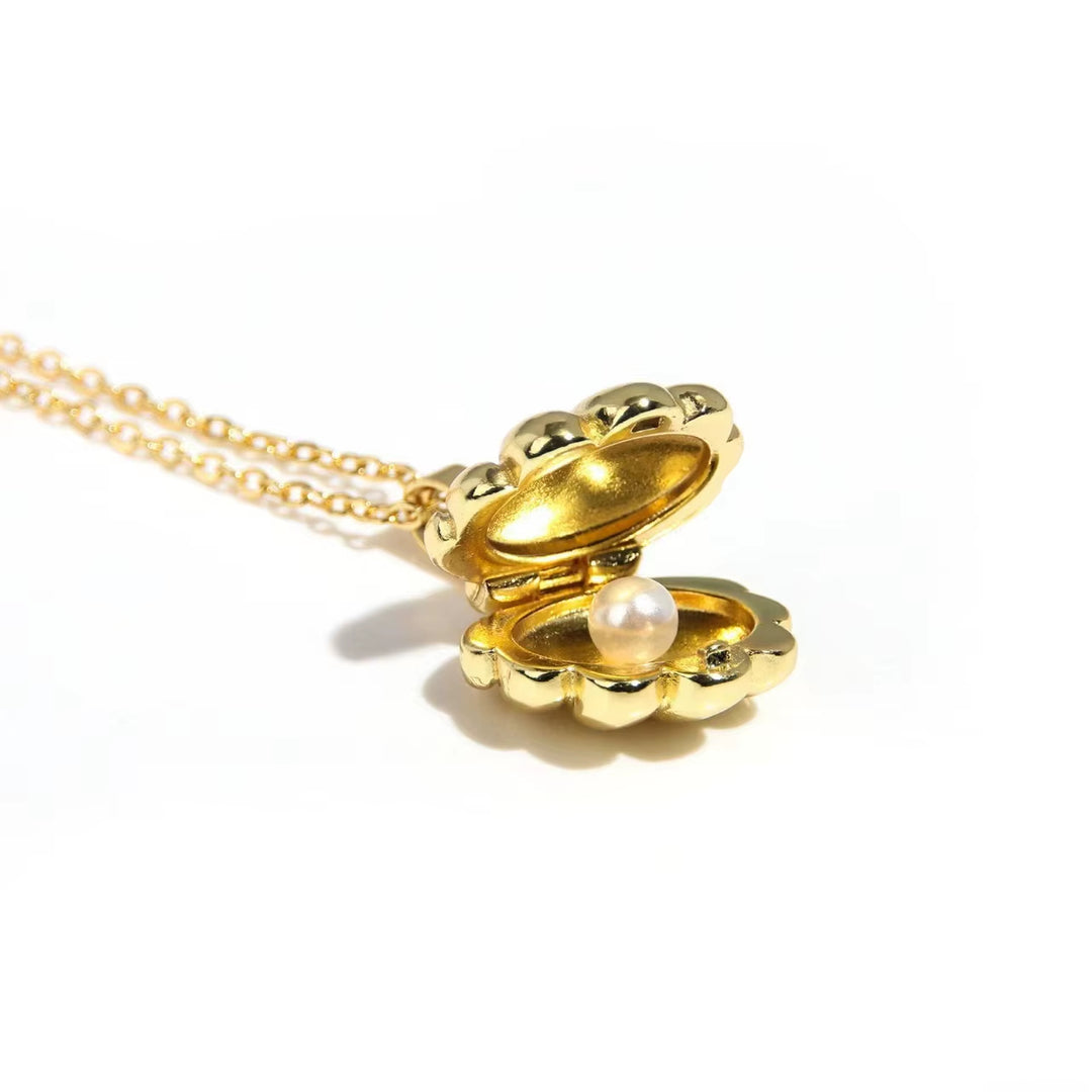 Secret Pearl Locket Necklace