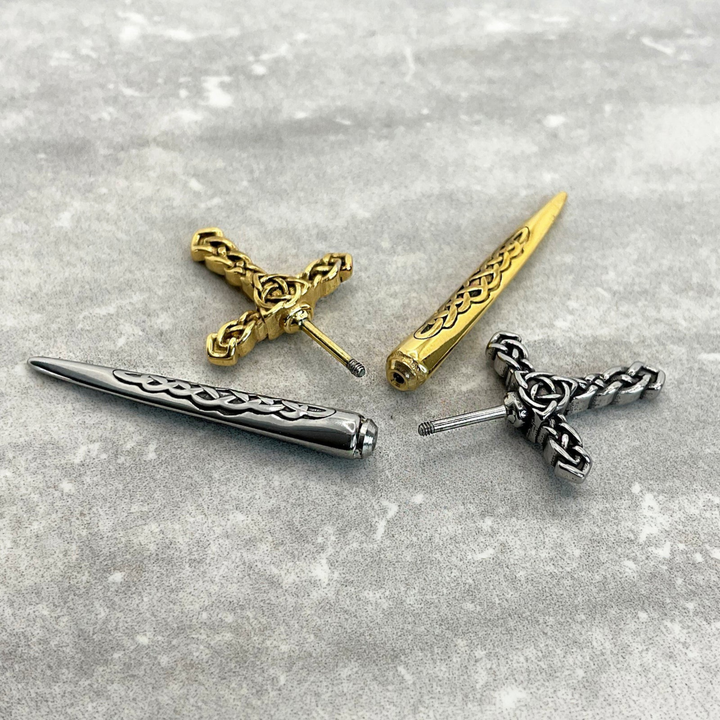 Rune Sword Drop Earrings