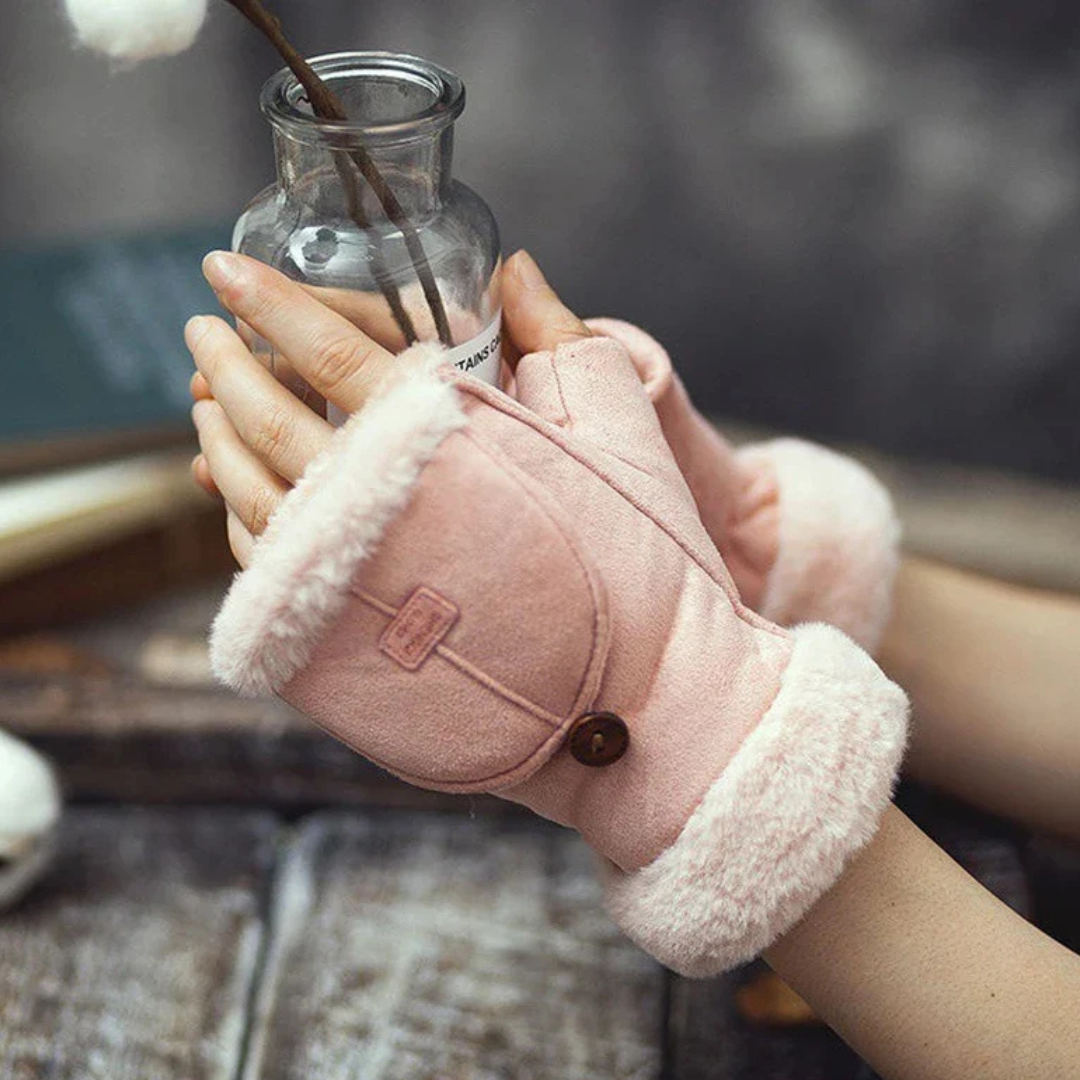 Vail Suede Flip-Top Mittens