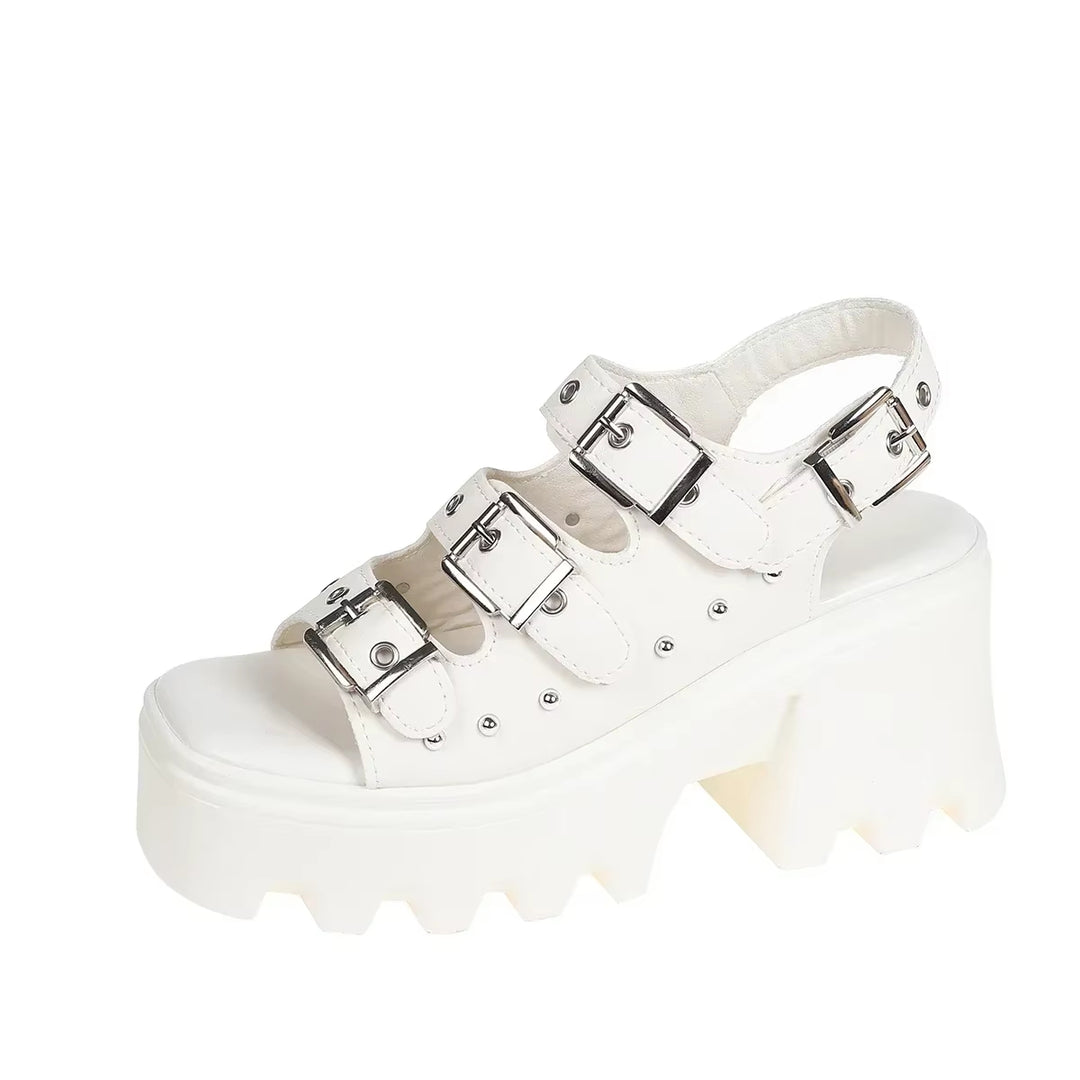 Monolithe Platform Buckle Sandals