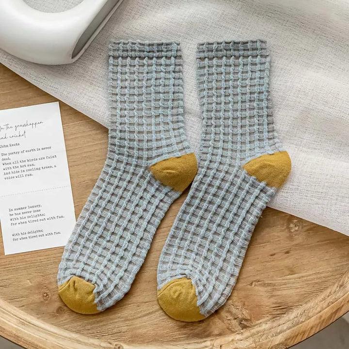 Plaid & Pecan Waffle Sock Set