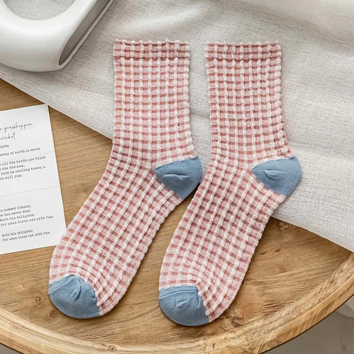Plaid & Pecan Waffle Sock Set