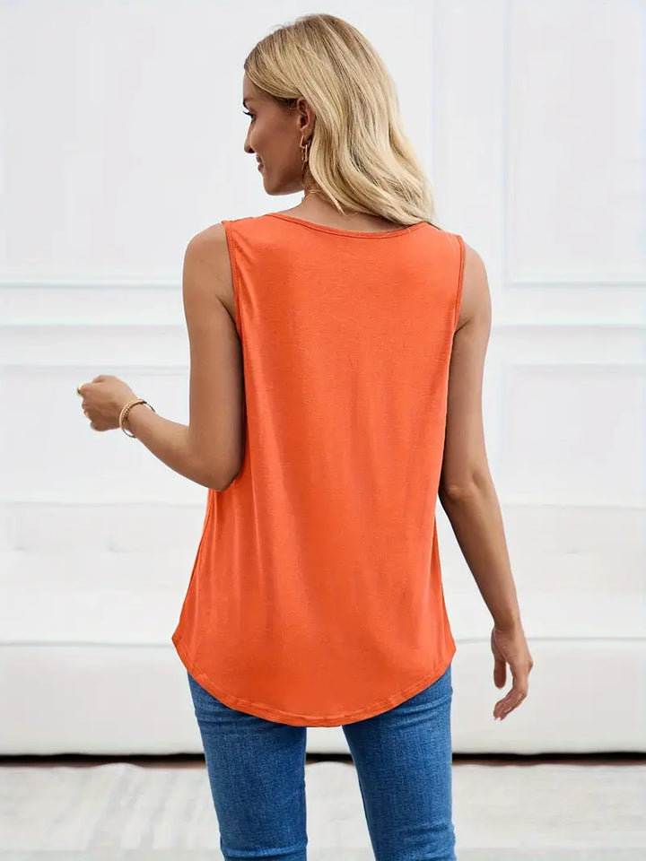 Delaney Lace Pleated Tank Top