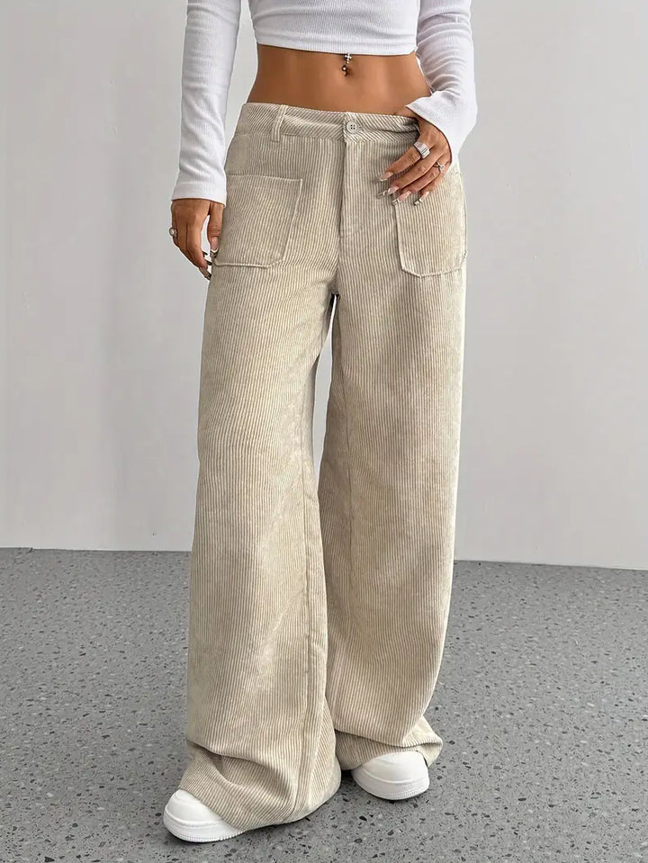 Maison Corduroy Wide-Leg Pant