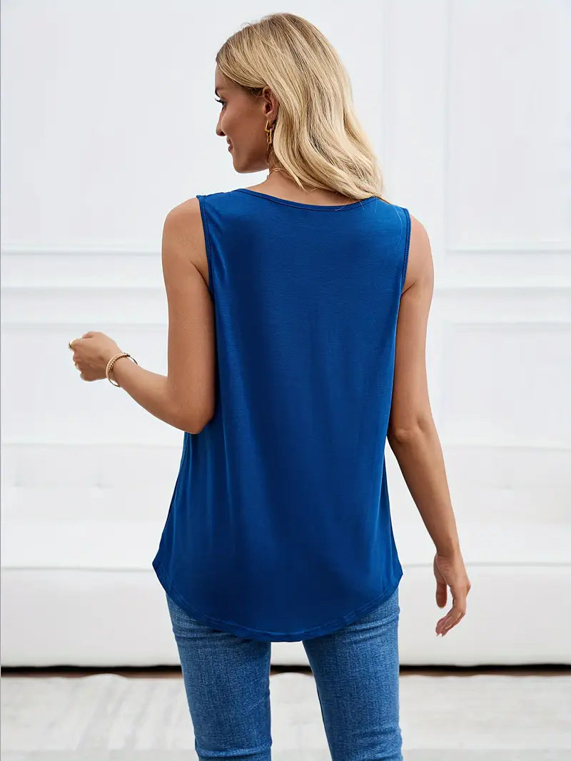 Delaney Lace Pleated Tank Top