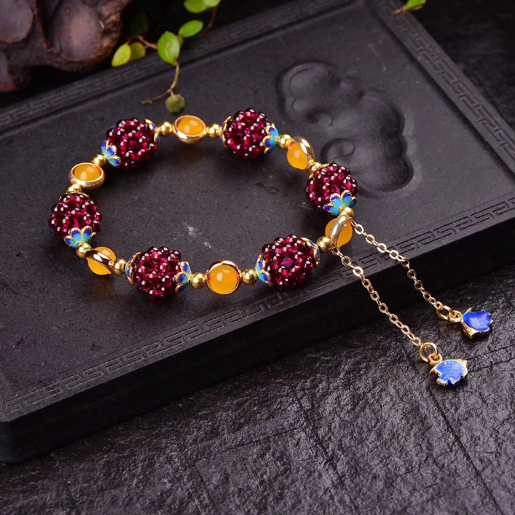 Imperial Garnet Charm Bracelet