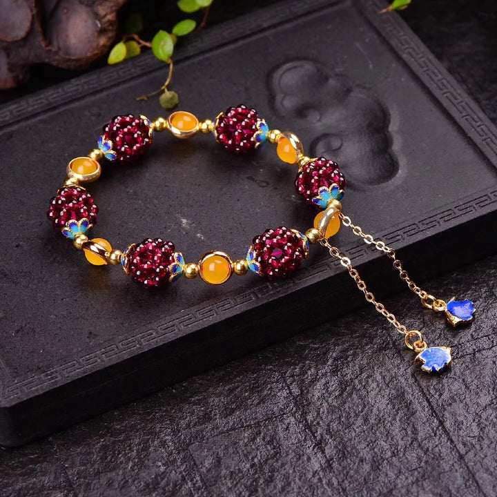 Imperial Garnet Charm Bracelet