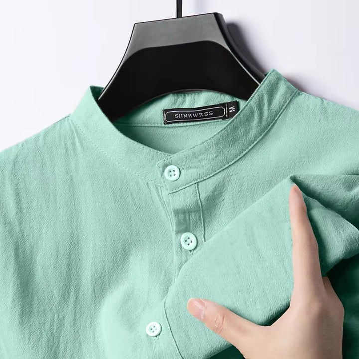 Castell Linen Mandarin Shirt