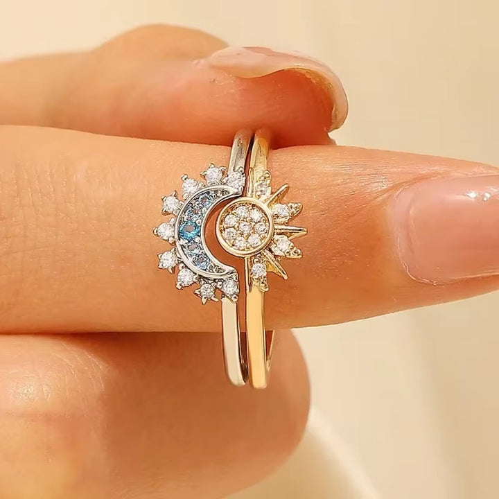 Celestial Harmony Sun & Moon Ring Set