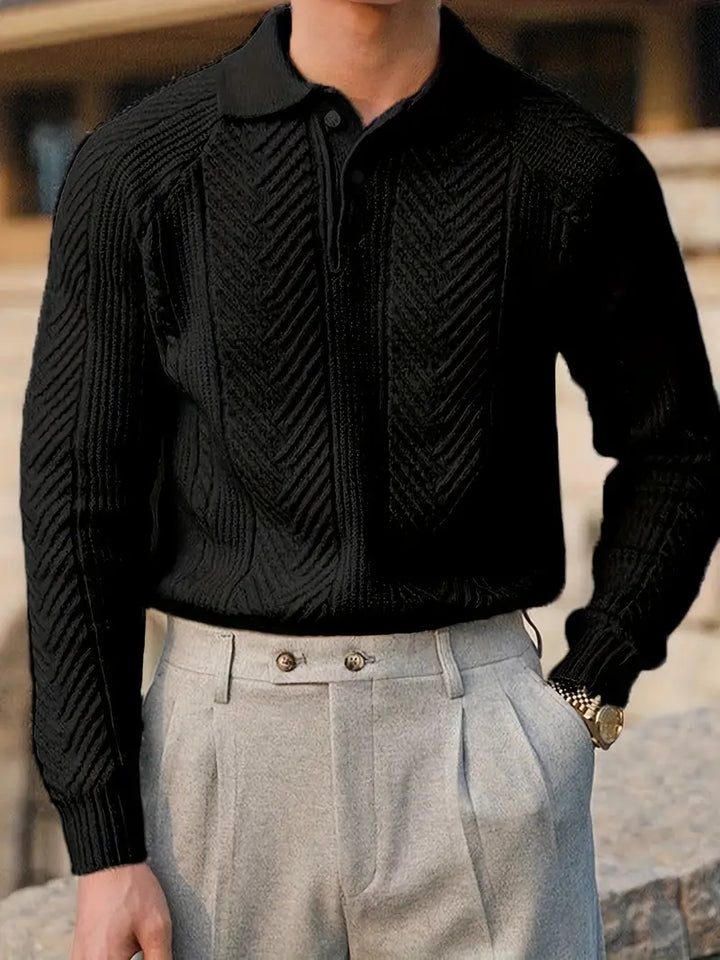 Laurent Cable Knit Polo Shirt