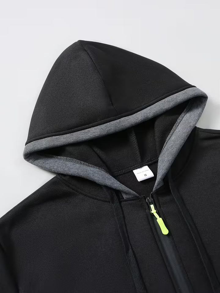 Calder Contrast Zip Hoodie