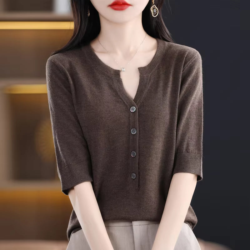 Sophia Cashmere Button-Up