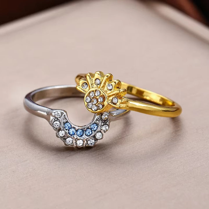 Celestial Harmony Sun & Moon Ring Set