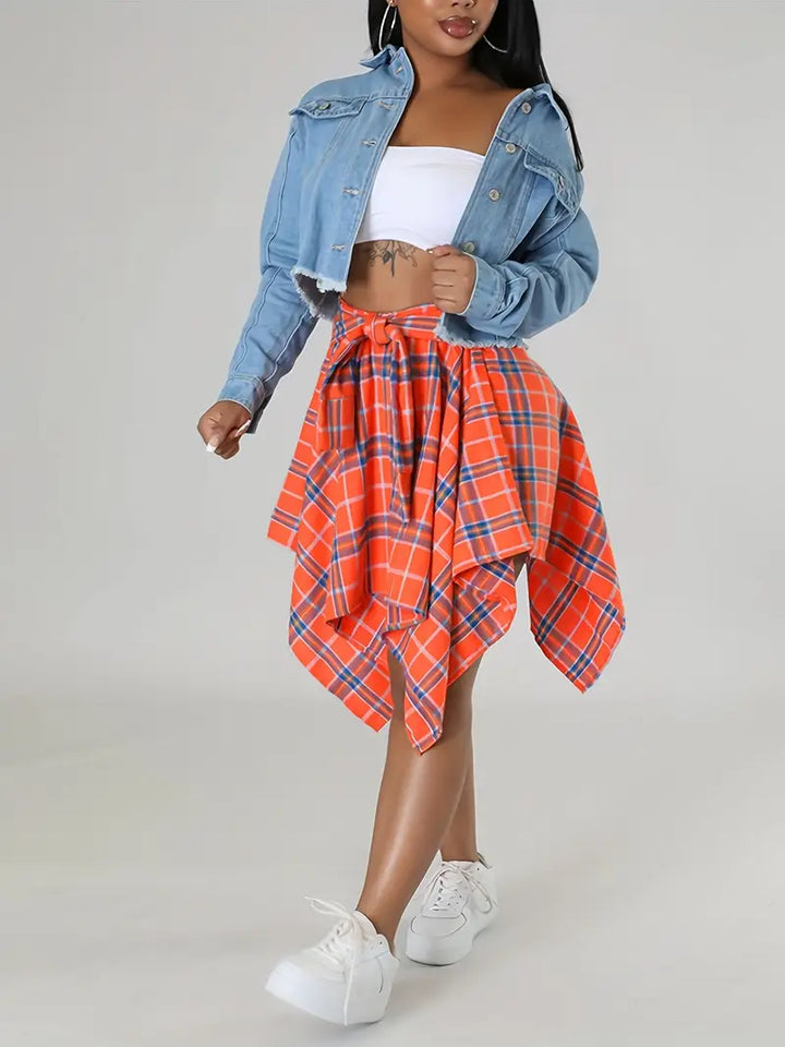 Liora Plaid Flannel Skirt