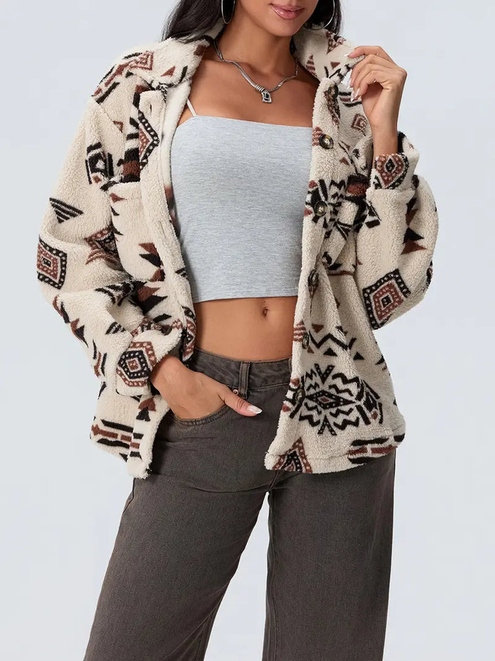 Navajo Hooded Fleece Coat