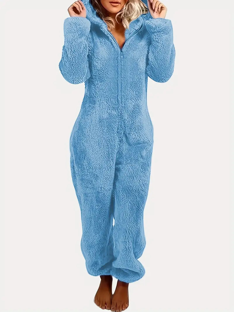 Teddy Sherpa Hooded Jumpsuit