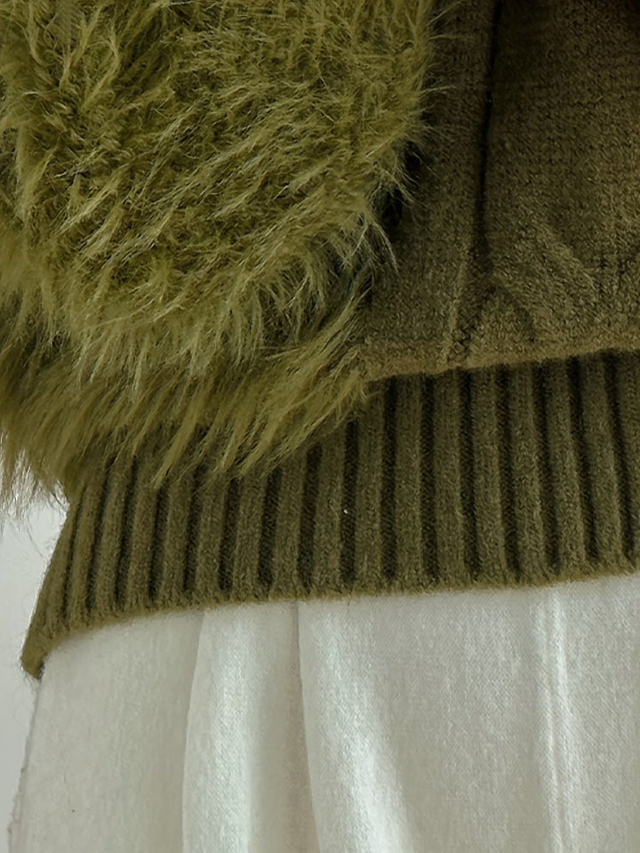 Louve Faux Fur Knit Sweater