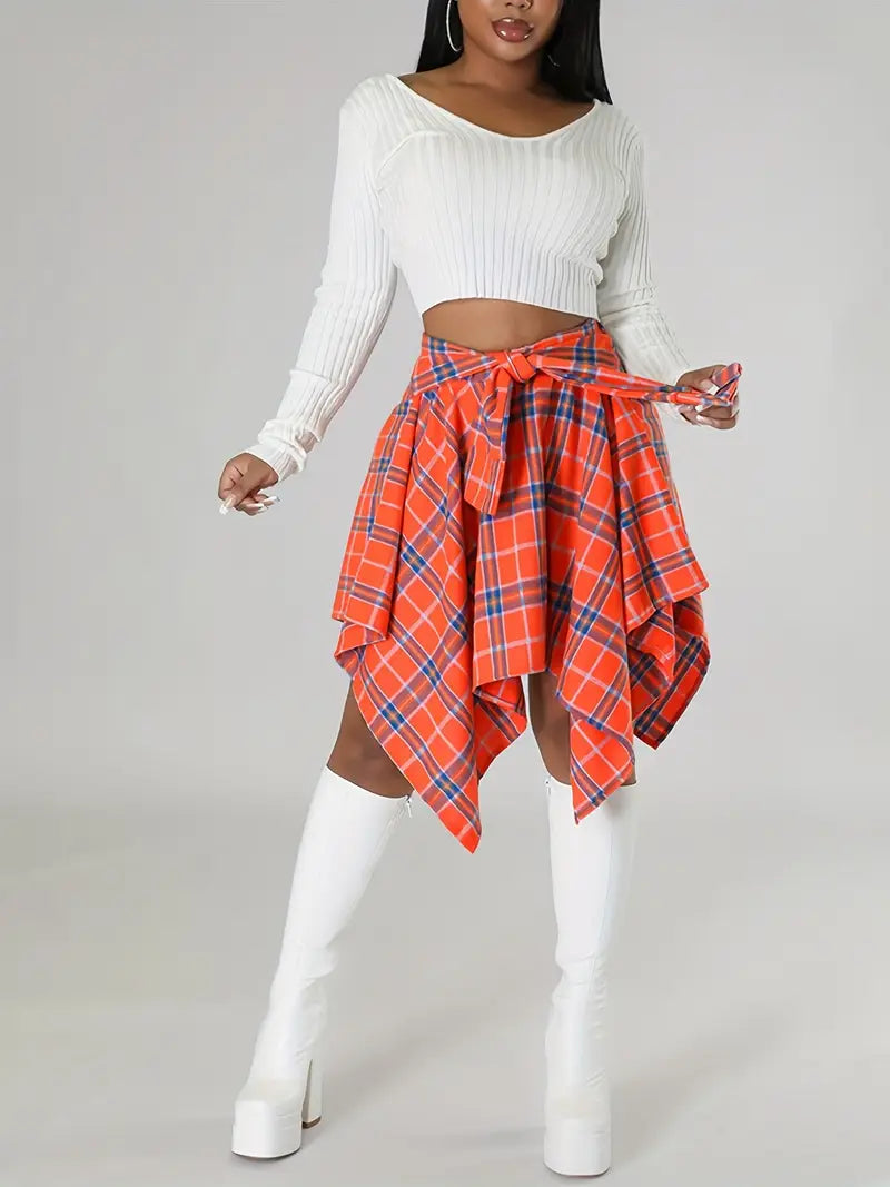 Liora Plaid Flannel Skirt