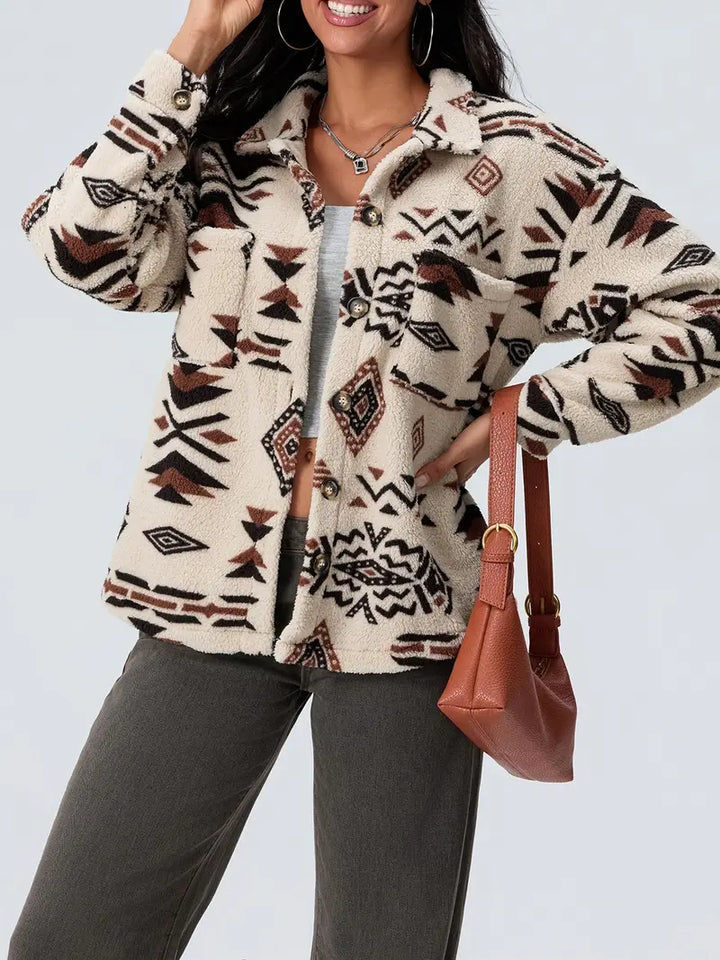 Navajo Hooded Fleece Coat