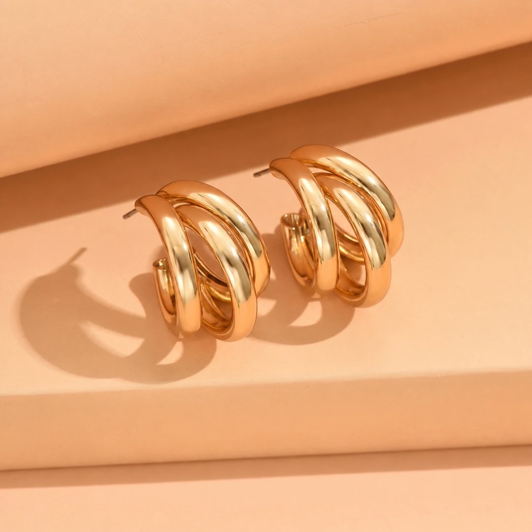Trinity Stacked Hoop Earrings