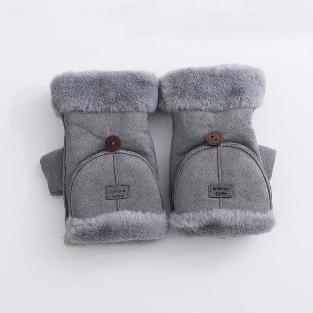 Vail Suede Flip-Top Mittens