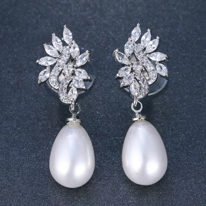 Pearl & Petal Drop Earrings