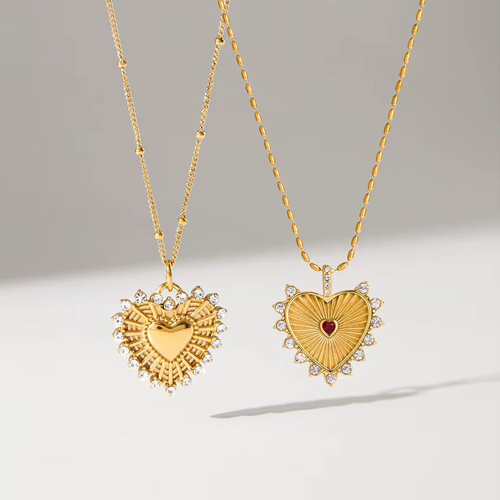 Sunburst Heart Necklace