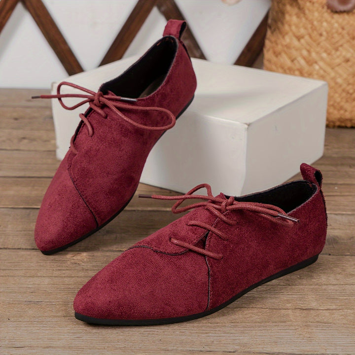 Zariah Suede Lace-Up Flats