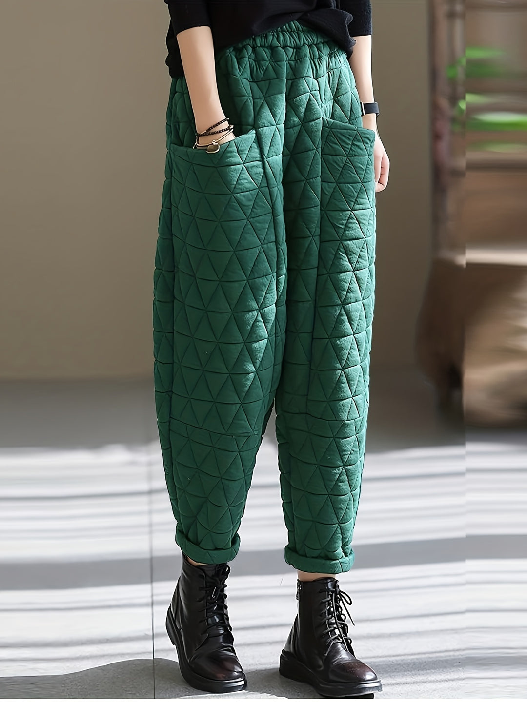 Loft Diamond-Quilted Puff Pant