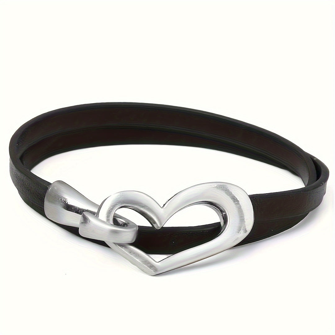 Heartbound Leather Choker Bracelet
