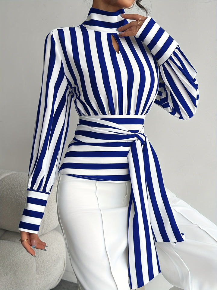Empress Stripe Wrap Blouse