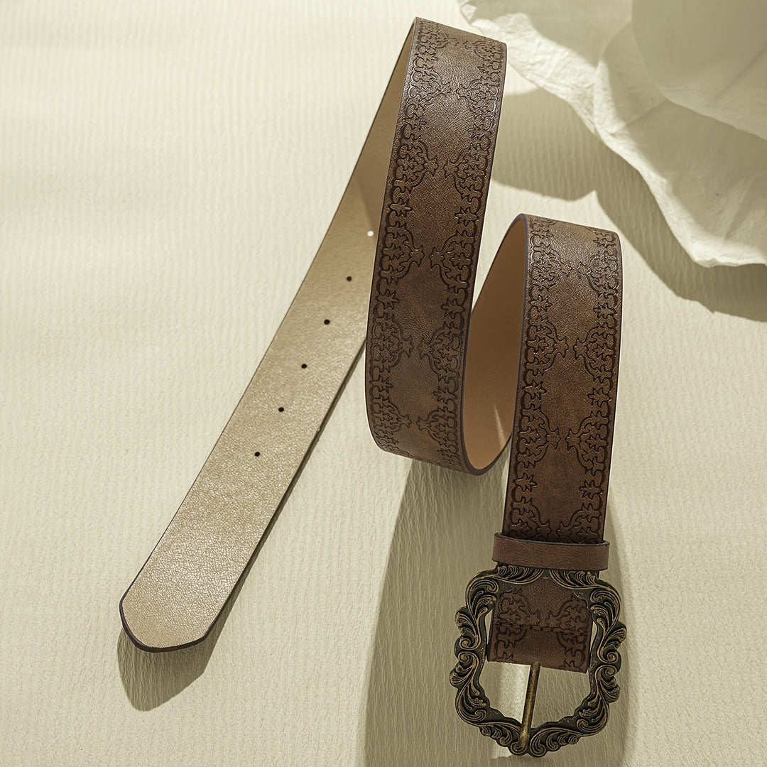 Baroque Buckle Embossed Belt