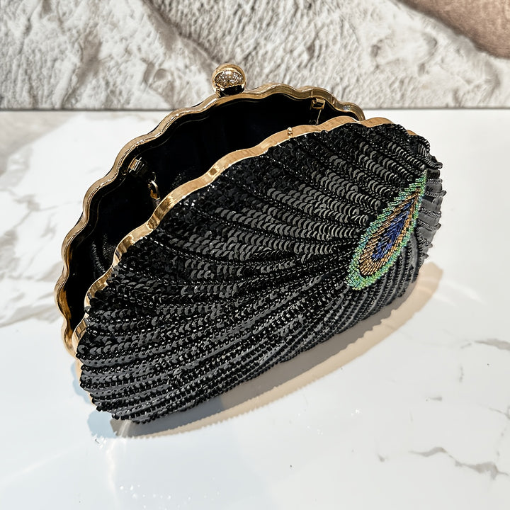 Peacock Sequin Clutch Bag