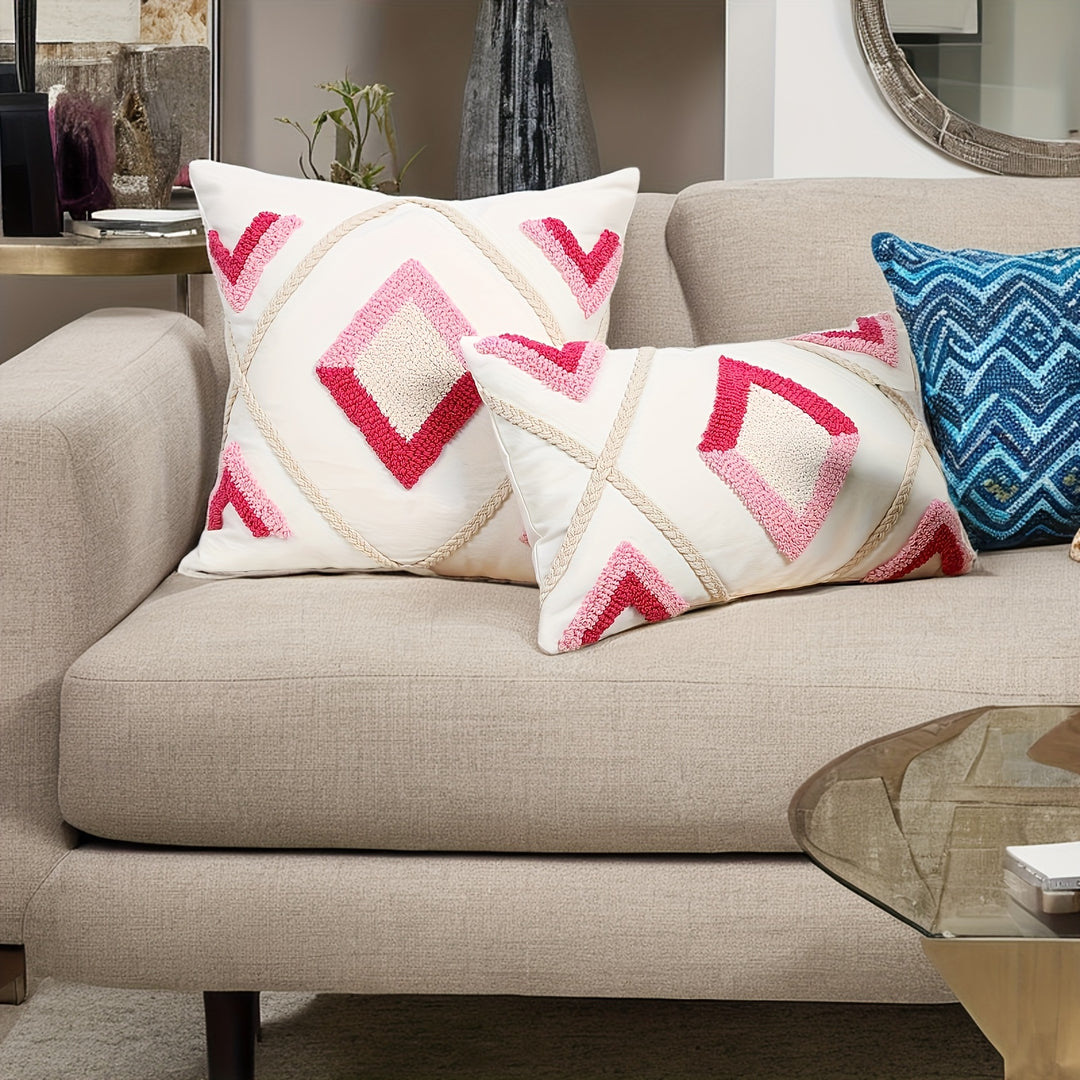 Boho Diamond Stitch Pillow Cover