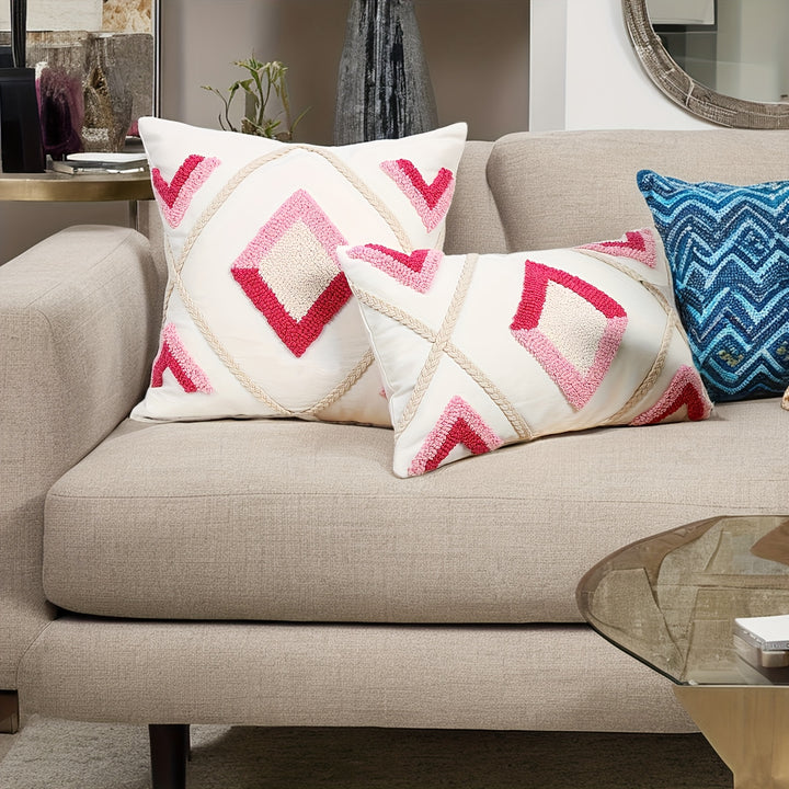 Boho Diamond Stitch Pillow Cover