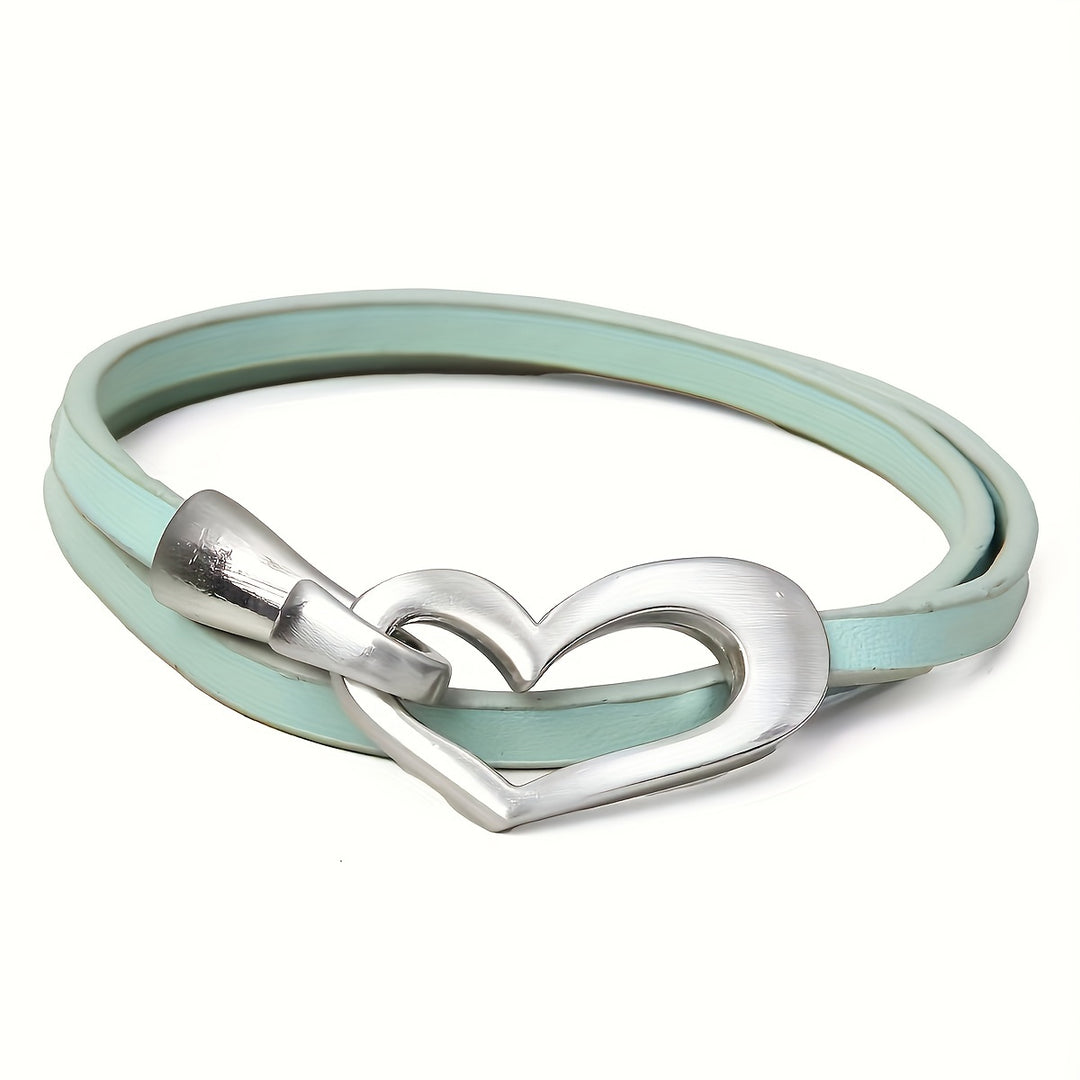 Heartbound Leather Choker Bracelet