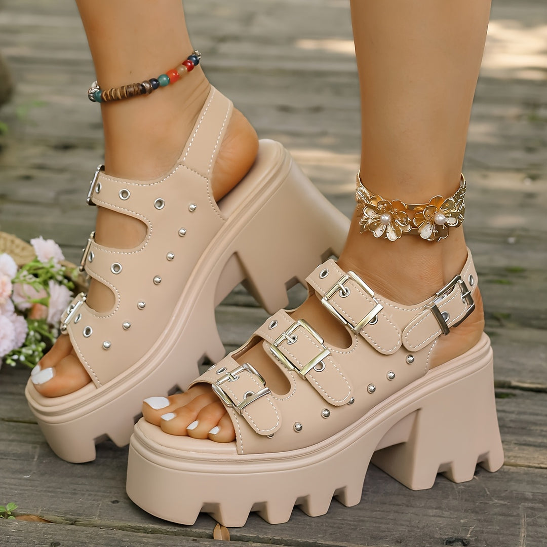 Monolithe Platform Buckle Sandals
