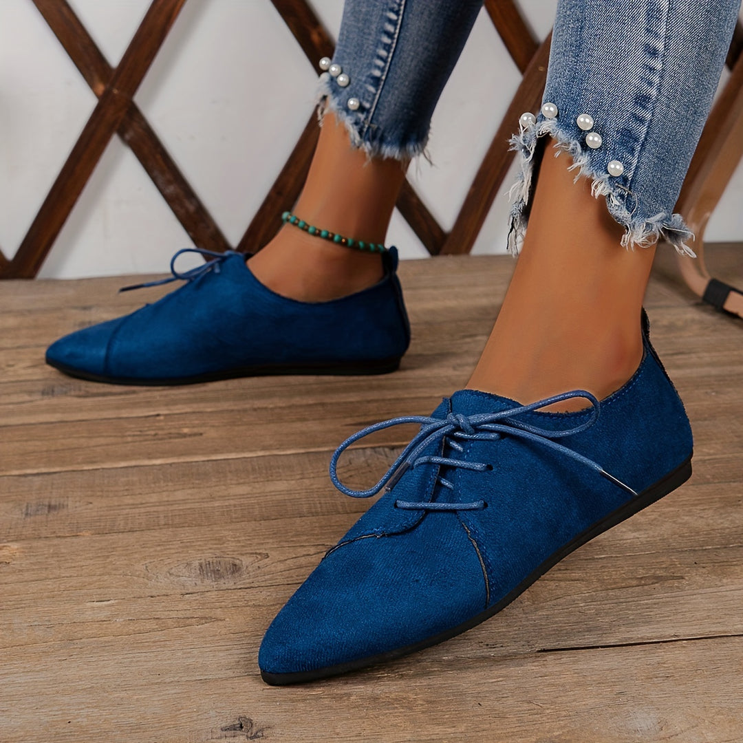 Zariah Suede Lace-Up Flats
