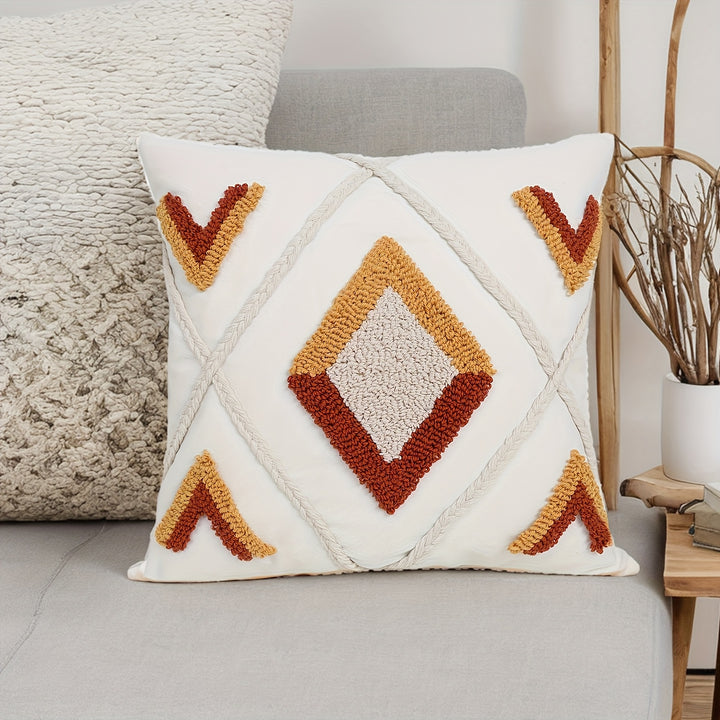Boho Diamond Stitch Pillow Cover