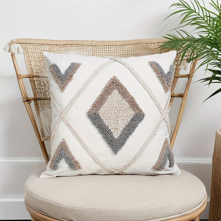 Boho Diamond Stitch Pillow Cover