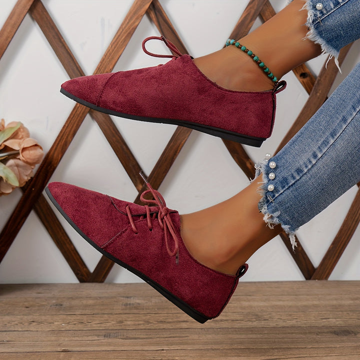 Zariah Suede Lace-Up Flats