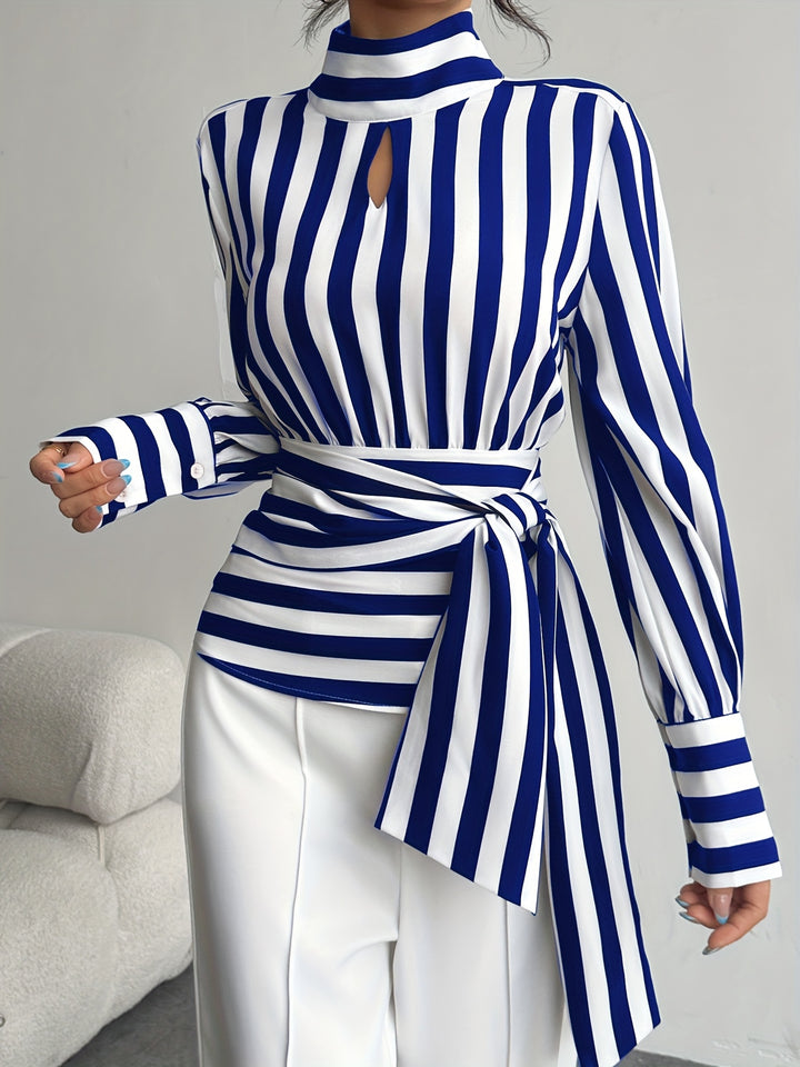 Empress Stripe Wrap Blouse