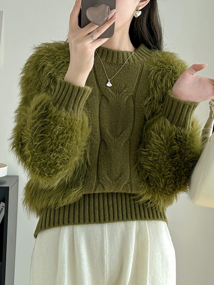 Louve Faux Fur Knit Sweater