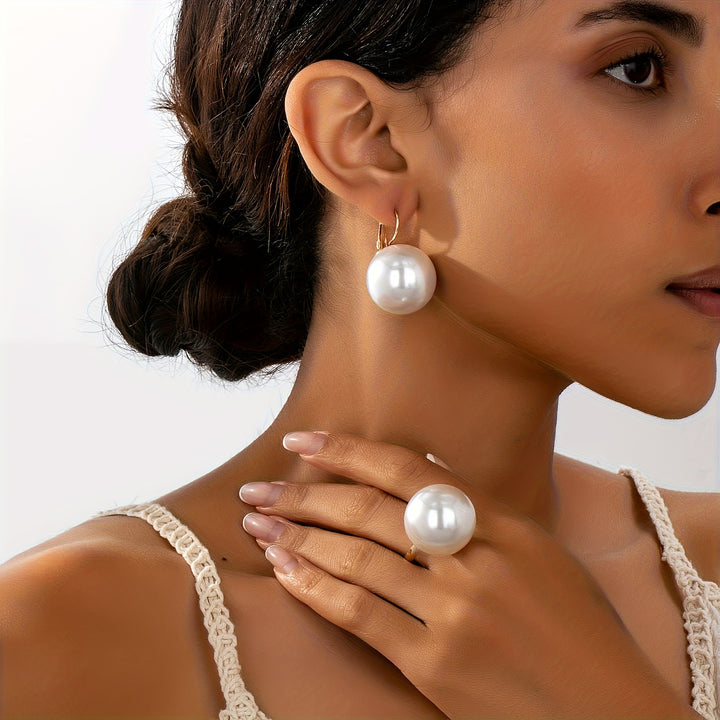Lumiere Pearl Ring & Earring Set