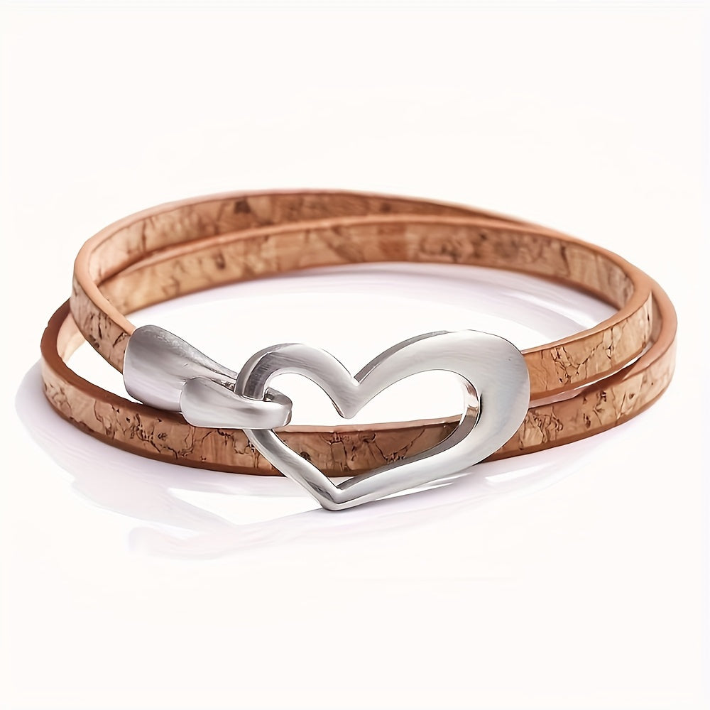 Heartbound Leather Choker Bracelet