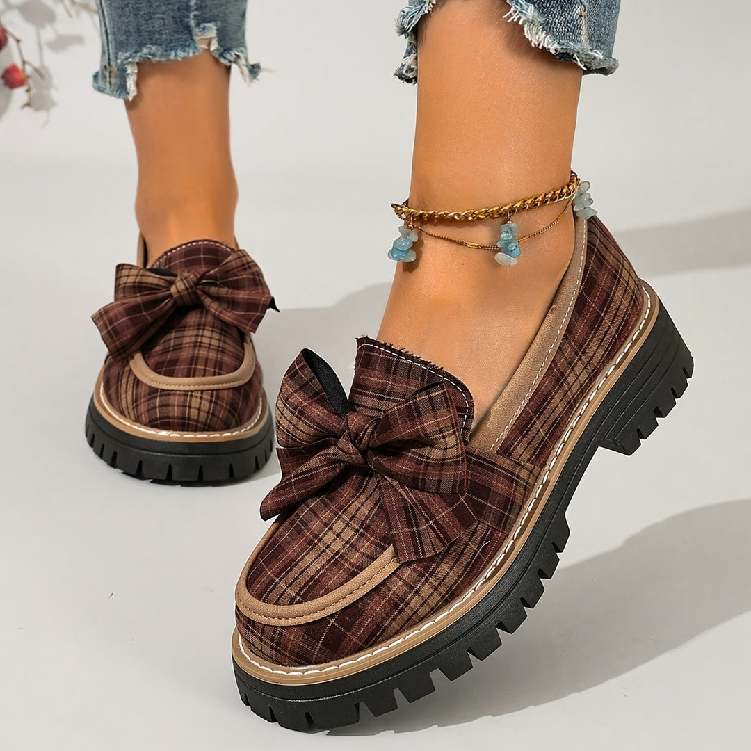 Victoria Plaid Bow Loafer