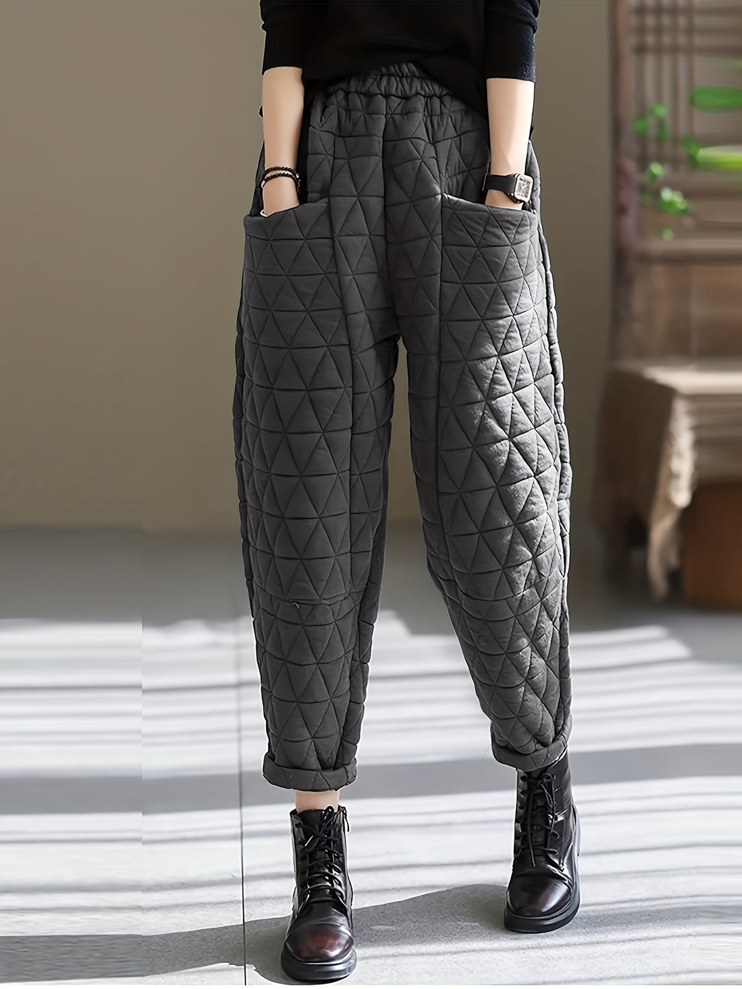 Loft Diamond-Quilted Puff Pant