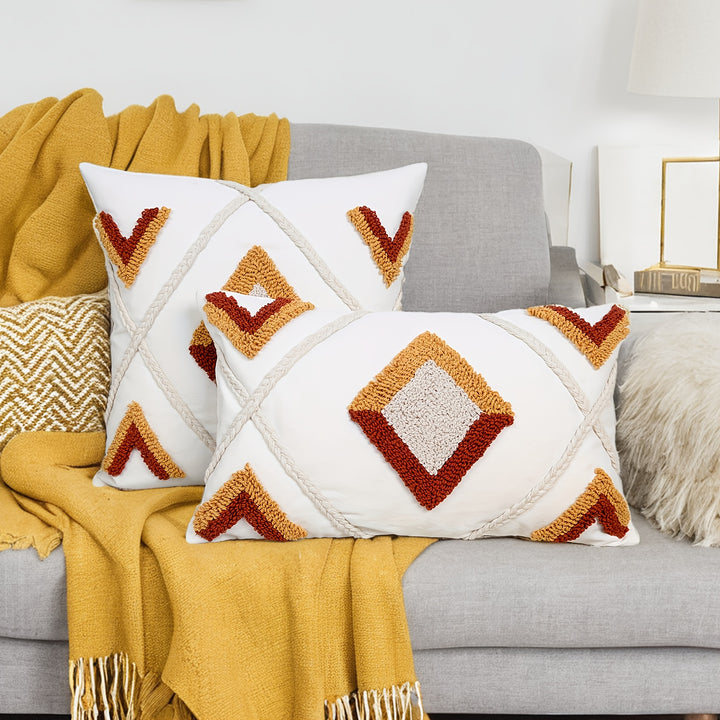 Boho Diamond Stitch Pillow Cover