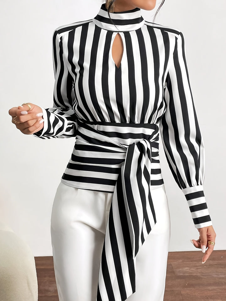 Empress Stripe Wrap Blouse