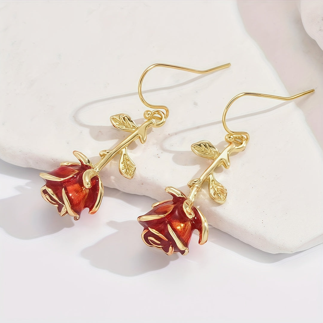 Rosette Drop Earrings